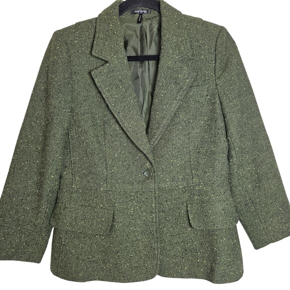 Daisy Fuentes Jackets & Blazers - Daisy Fuentes Wool Tweed Blazer 3/4 Sleeve Tailored Workwear Classic Womens 10